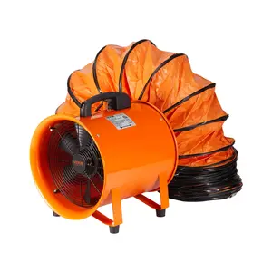 VEVOR Portable Ventilator,  12 inch Heavy Duty Cylinder Fan with 16.4ft Duct Hose, 585W Strong Shop Exhaust Blower 3198CFM, Industrial Utility Blower for Sucking Dust, Smoke, Smoke Home/Workplace，High Velocity, Low Noise