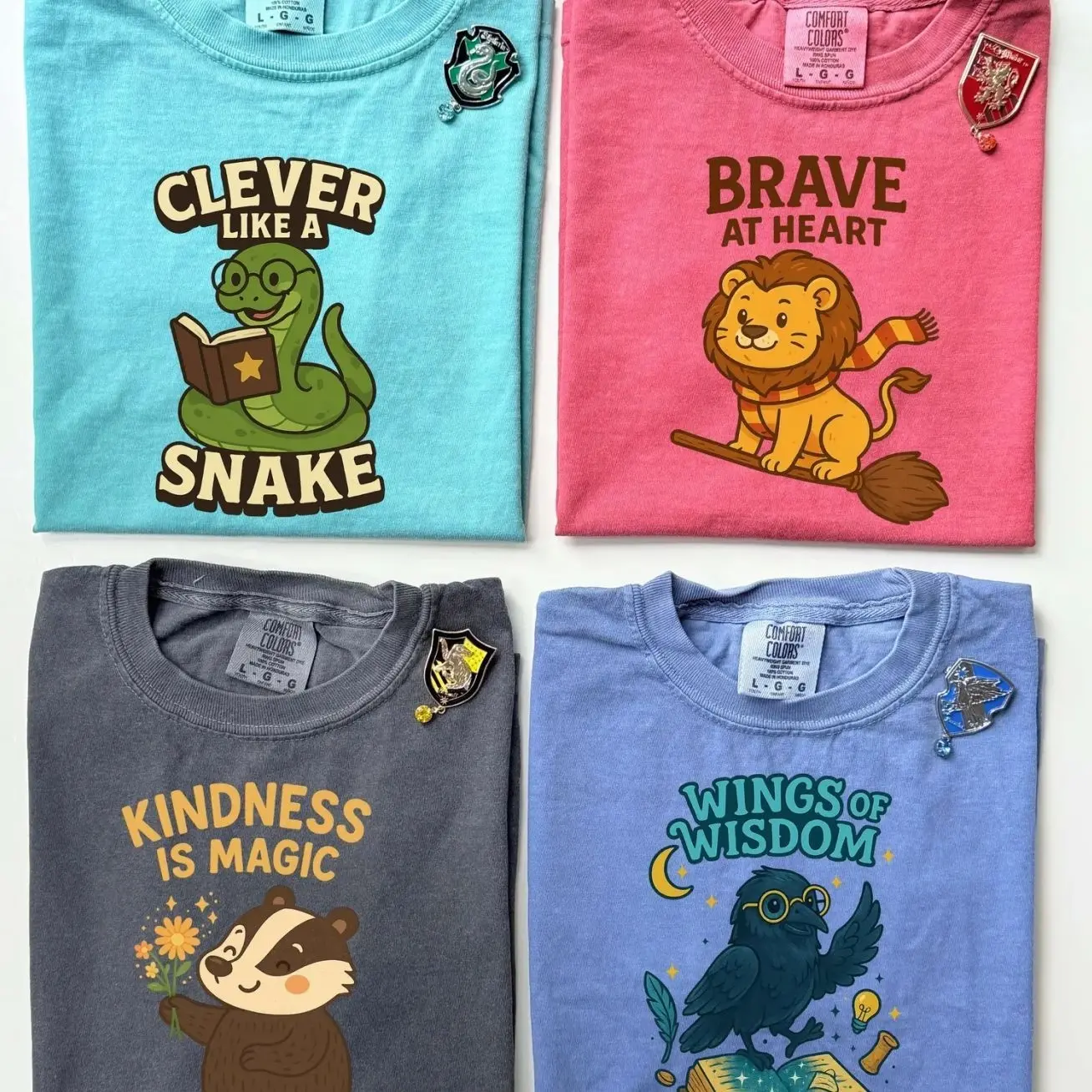 Comfort Colors Wizard House Shirt, Magic School Graphic Tee, Vintage Fantasy Fan Apparel Gift For Men Women Y6LEP