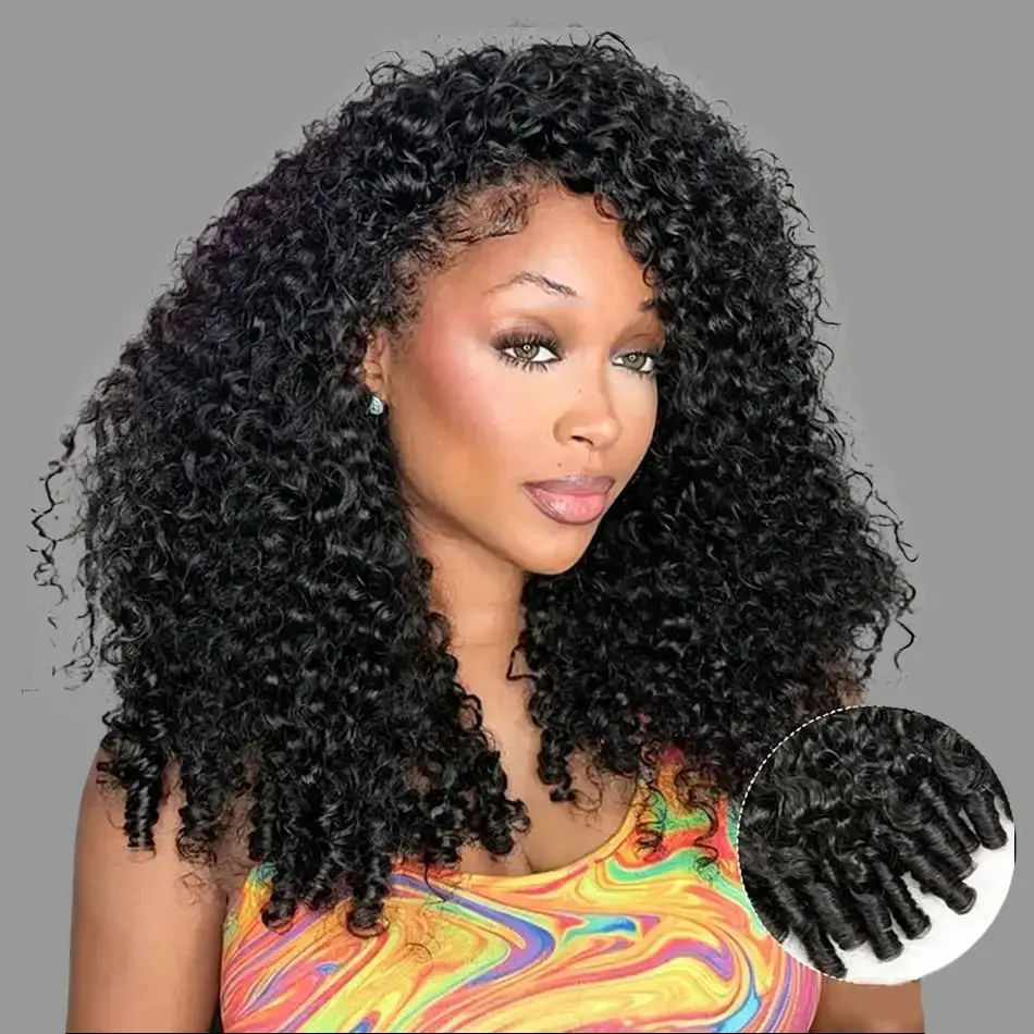 Glueless Burmese Curly Wig 13x4 HD Lace Front Wig Kinky Afro Curly Pre Plucked 180% Density 100% Vietnamese Human Hair Wigs For Women Deep Wave Water Wave Transparent Lace Frontal Wig
