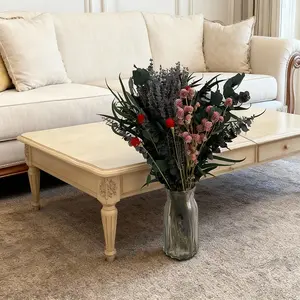 DIY Dried Flower Bouquet Kit with Millet Leaves Lavender Stalks & Eucalyptus for Aesthetic Room Decor Natural Long Lasting Beauty 4 Millet Fruit Leaves 100 Lavender Stalks 5 Globe Amaranth 10 Eucalyptus Stems