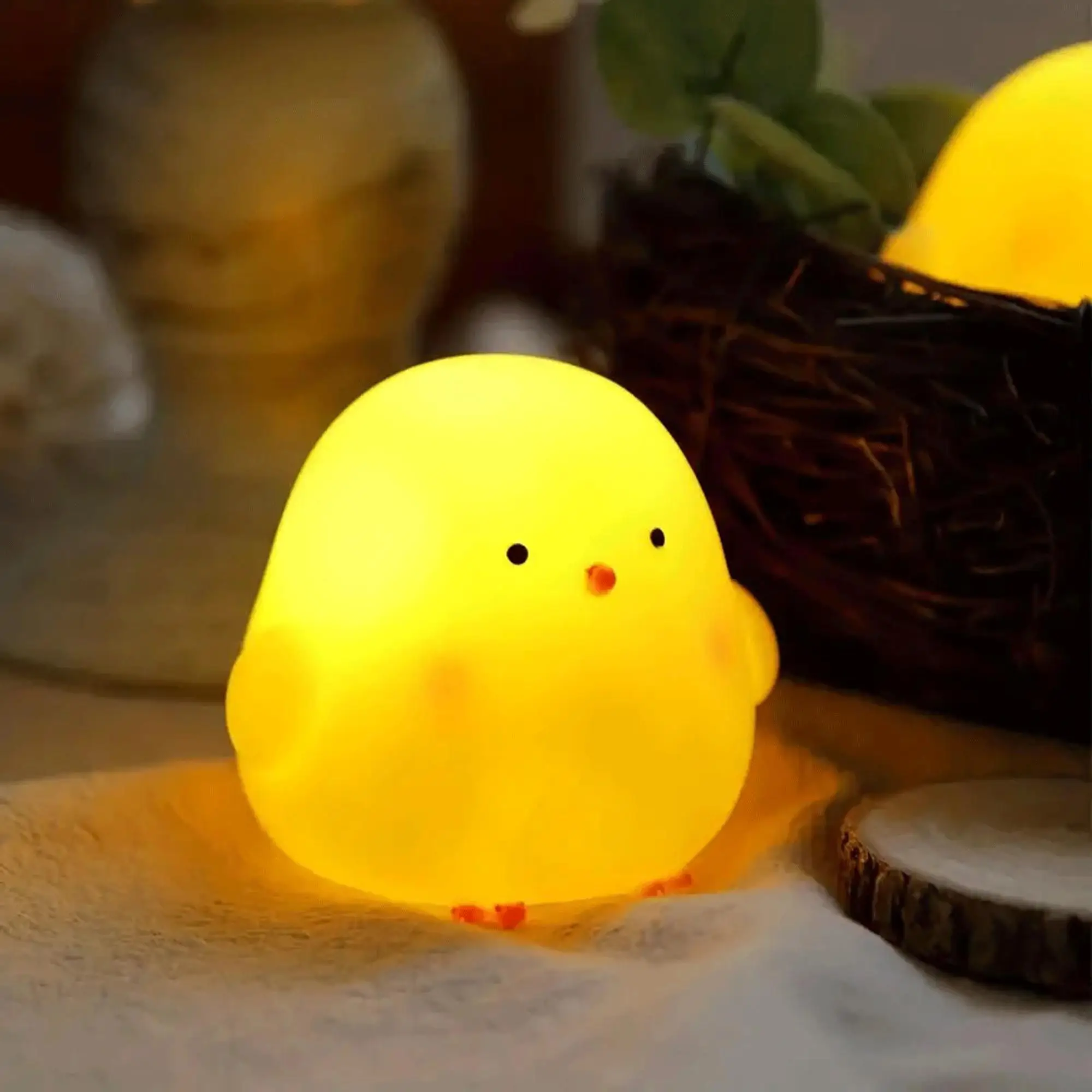 Cute Cartoon Chick Design Night Lamp, Creative Decorative Table Light, Bedside Night Light For Bedroom, Living Room, Nursery & Dorm Decor, Ideal Gift