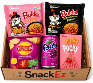 SnackEz Asian Snack Box | Buldak Ramen, Chips & Drink | Random Flavors