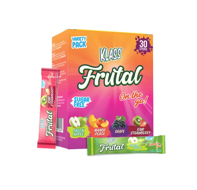 Arbol Frutal Powdered Drink Mix Variety Pack: Green Apple, Mango Peach, Grape, and Kiwi Strawberry (30 Stick Packs) - Frutal On-The-Go!