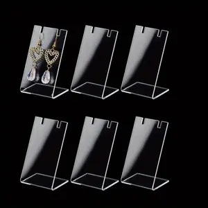 Acrylic Jewelry Display Stand, L-shaped Jewelry Display Stand, Necklace Earring Organizer for Jewelry Dangling Slant Back Display Props Show Retail Store