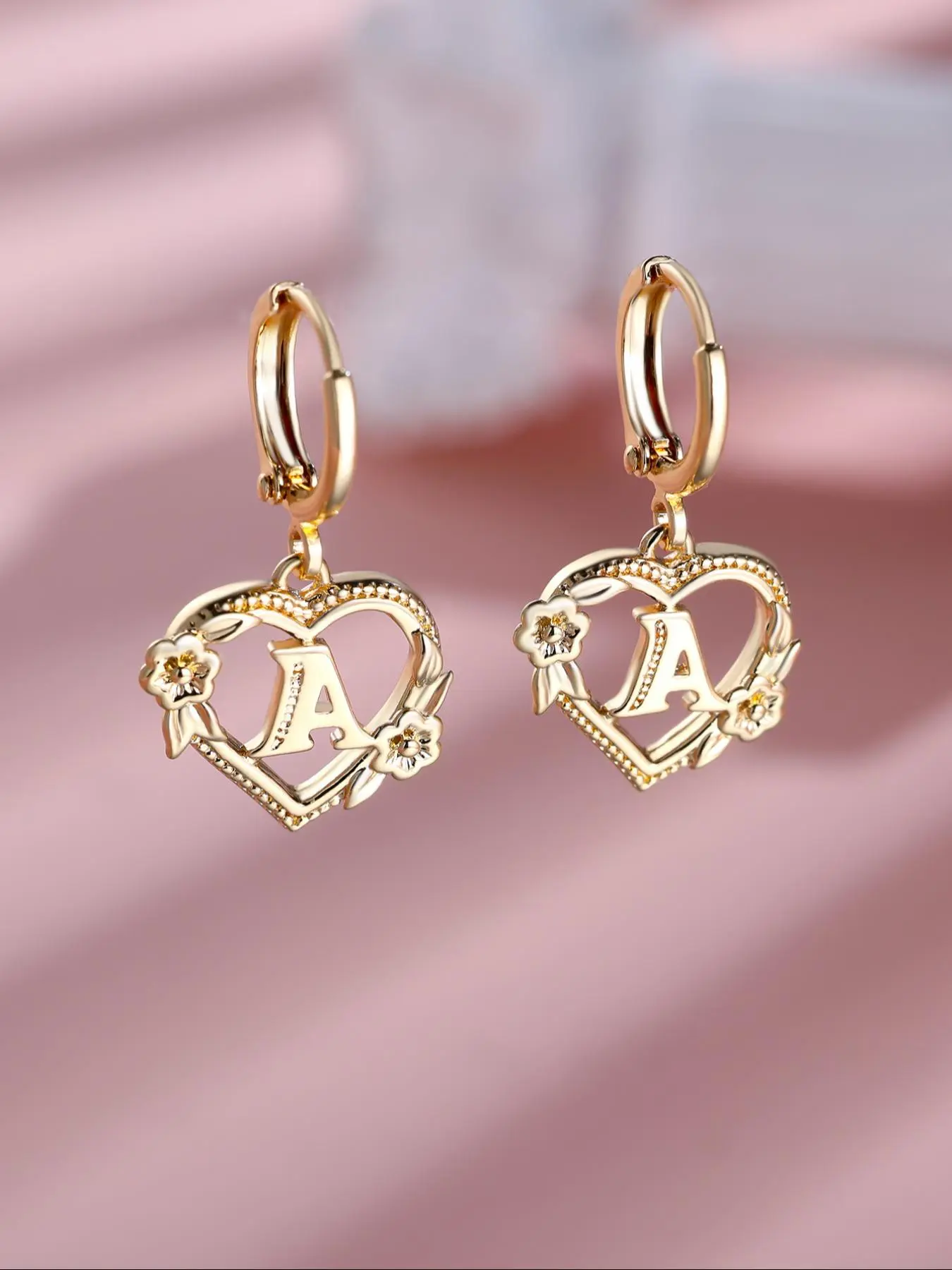Mother's Day Gift Heart & Letter & Flower Design Dangle Earrings (1 Pair), Fashionable Earrings, Casual Fashion Jewelry for Party & Daily Clothing Decor, Trendy All-match & Exquisite Jewelry Gifts for Birthday, Trendy Jewellery Accessories