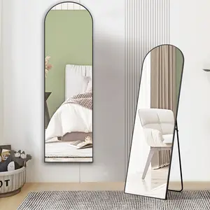 【Deal】 Full Length Mirror Floor Standing  Living Room Modern Hanging Saving Space with Aluminum Alloy Frame Decor Durable mirror