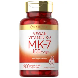 Carlyle Vitamin K2 MK7 Supplement | 100 mcg | 200 Vegan Capsules | Menaquinone-7 | Non-GMO, Gluten Free