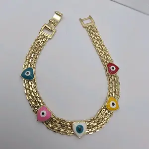 HEART'S  color's beautiful bracelet new style gold-plated 7"inches