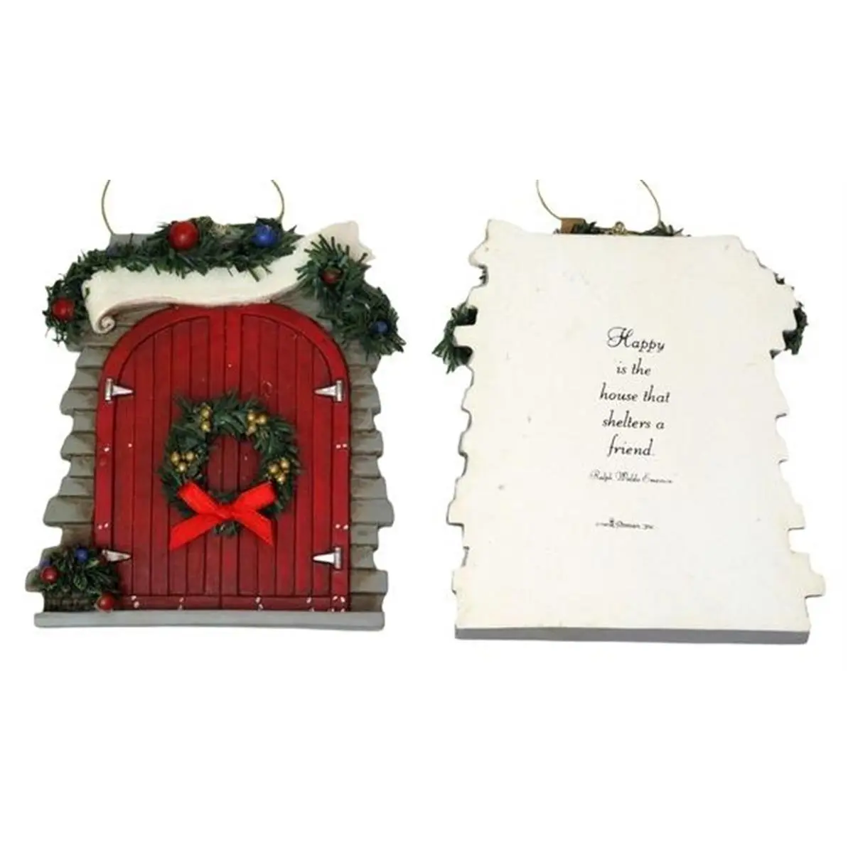 212 MAIN Personalizable Decorative Resin Roman Barn Door Ornament - Custom Banner Quote, 4.5"h x 3.5"w x.5"d Home & Holiday Decor Accessory, Door Shape
