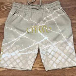 Men’s shorts custom with 1 of 1 design. Waffle and streetwear fashion brand bleach design patterns.