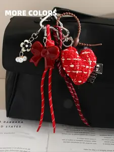 Tassel Heart Girl Keychain, Creative Cartoon Doll Backpack Pendant, Car Key Chain, Student Bag Decoration, Valentine's Day Gift
