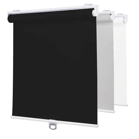 Deconovo 100% Blackout Cordless Roller Blinds - No Drill, Waterproof Flat Weave, Durable Anti Light Darkening Curtain Blinds, Easy-Install Full Coverage Household Textile for Indoor Bedroom Decor, Cordless Blinds