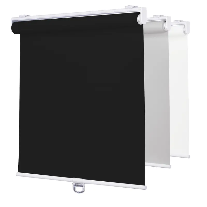 Deconovo 100% Blackout Cordless Roller Blinds - No Drill, Waterproof Flat Weave, Durable Anti Light Darkening Curtain Blinds, Easy-Install Full Coverage Household Textile for Indoor Bedroom Decor, Cordless Blinds