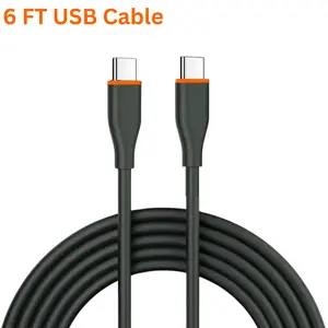 20W PD Fast Charge 6FT Type-C to Type-C Cable, Durable Tangle-Free Heavy-Duty Flexible USB Type-C Cord in Resealable Bag, Fast Charging Universal Cell Phone & Device Cord, Compatible with Universal Cell Phone, Device and More
