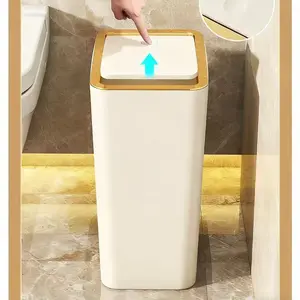 2026 Latest Home Trash Can, Office Living Room Bedroom Bathroom Kitchen Large Press Narrow Gap Garbage Bin, No Ca Prop 65 Warning