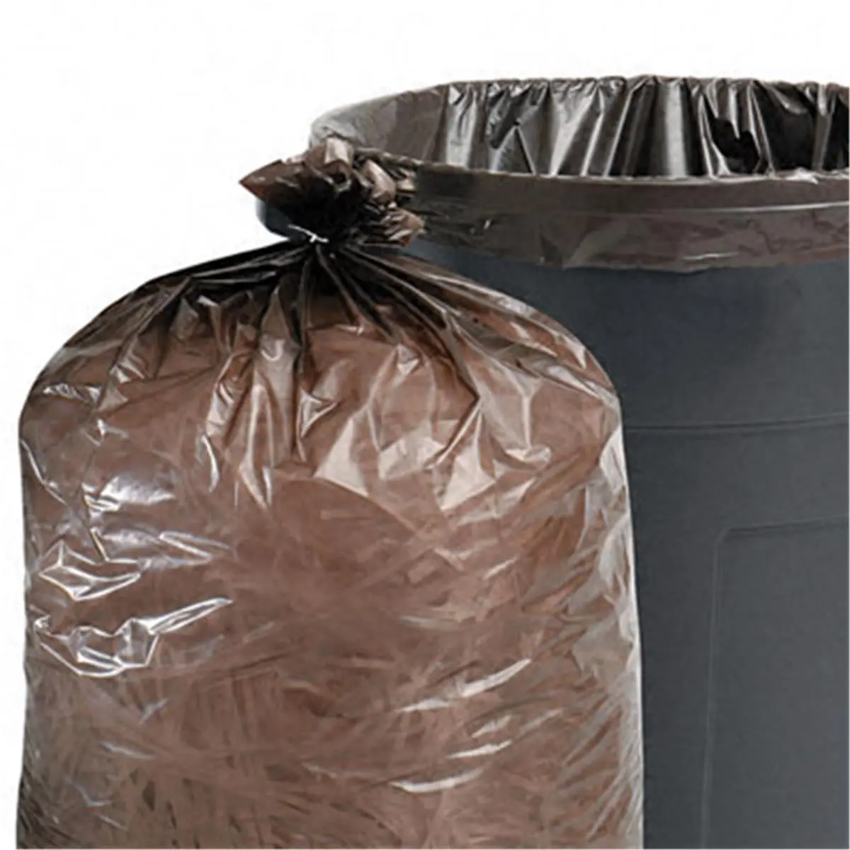 212 MAIN Eco-Conscious Recycled Resin Trashbags, 56 Gal 1.5Mil 43x49 In Brown Can Liners, 100-Pack Heavy Duty Extra Heavy Durable Trash Bag with High Resin Content & Max Capacity