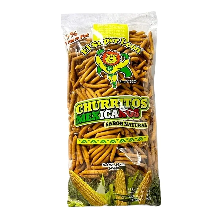 Churritos Mexicanos Sabor Natural Corn Snack Chips 454g - Crispy Snack Chips with Natural Flavor - Crunchy