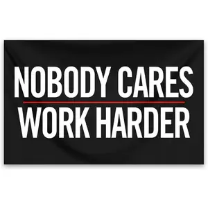 Tapestry  Nobody Cares Work Harder Flag 3x5 Ft Fitness Motivational Flag Polyester with Inspirational Flags for Home Gym College Dorm Room Office Wall Banner Decor