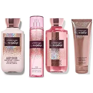Bath and Body Works A Thousand Wishes Gift Set- Body Lotion, Shower Gel, BodyCream,Fine Fragrance Mist - FULL SIZE