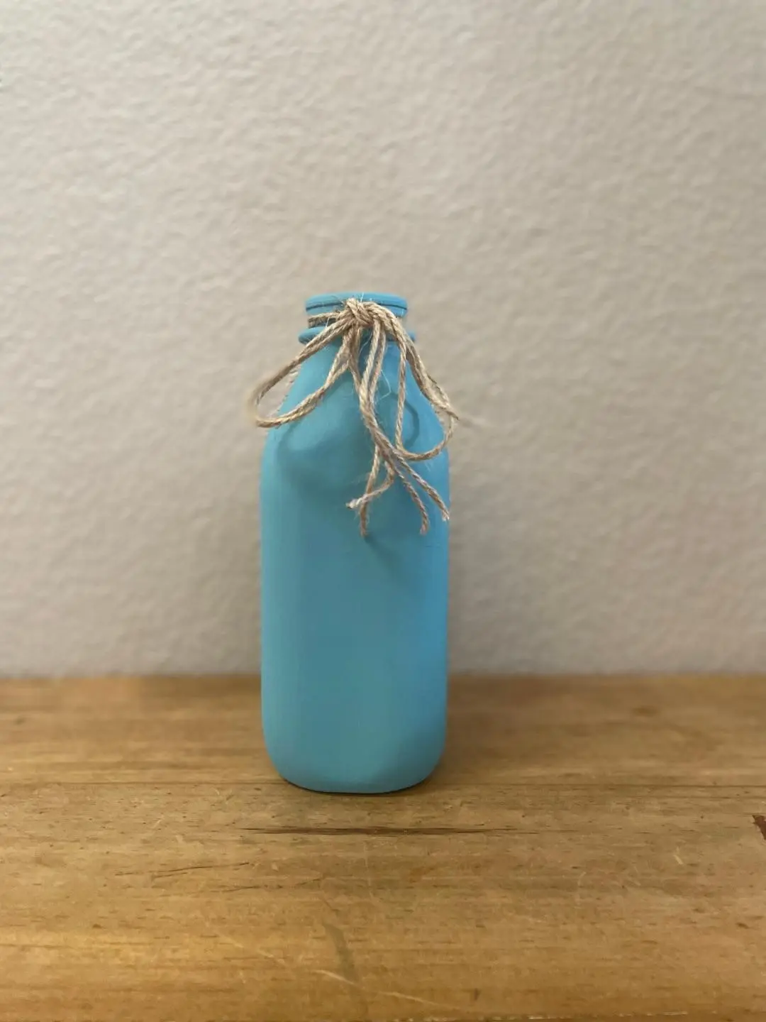 Hand Painted Agave Blue Vintage Glass Milk Jug