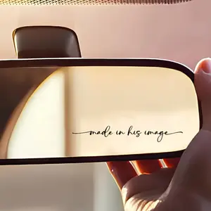 Pack of 3 "Made in His Image" rearview mirror stickers with Jesus Christ Bible jokes and humor Sticker For Cars Car Decals