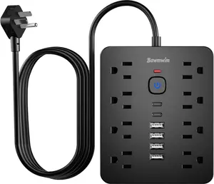 Surge Protector Power Strip, 8 Outlets(1850W/15A/14AWG), 6 USB Charging Ports(2 USB C), 6FT Flat Plug Extension Cord Outlet Extender with Overload Protection, ETL Certified for Office