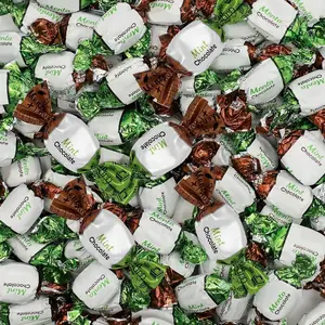 Arcor Chocolate Filled Mints Candy | 2 Pound Bag | Individually Wrapped Chocolate Mint Hard Candy | Old Fashioned Refreshing Treat with Creamy Filling | About 165 Pieces