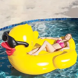 PVC Inflatable Surfboard Float Tube, Thickened Duck Pool Float Chair, Lightweight Foldable, Ideal for Swimming Lessons, Water Sports, Training