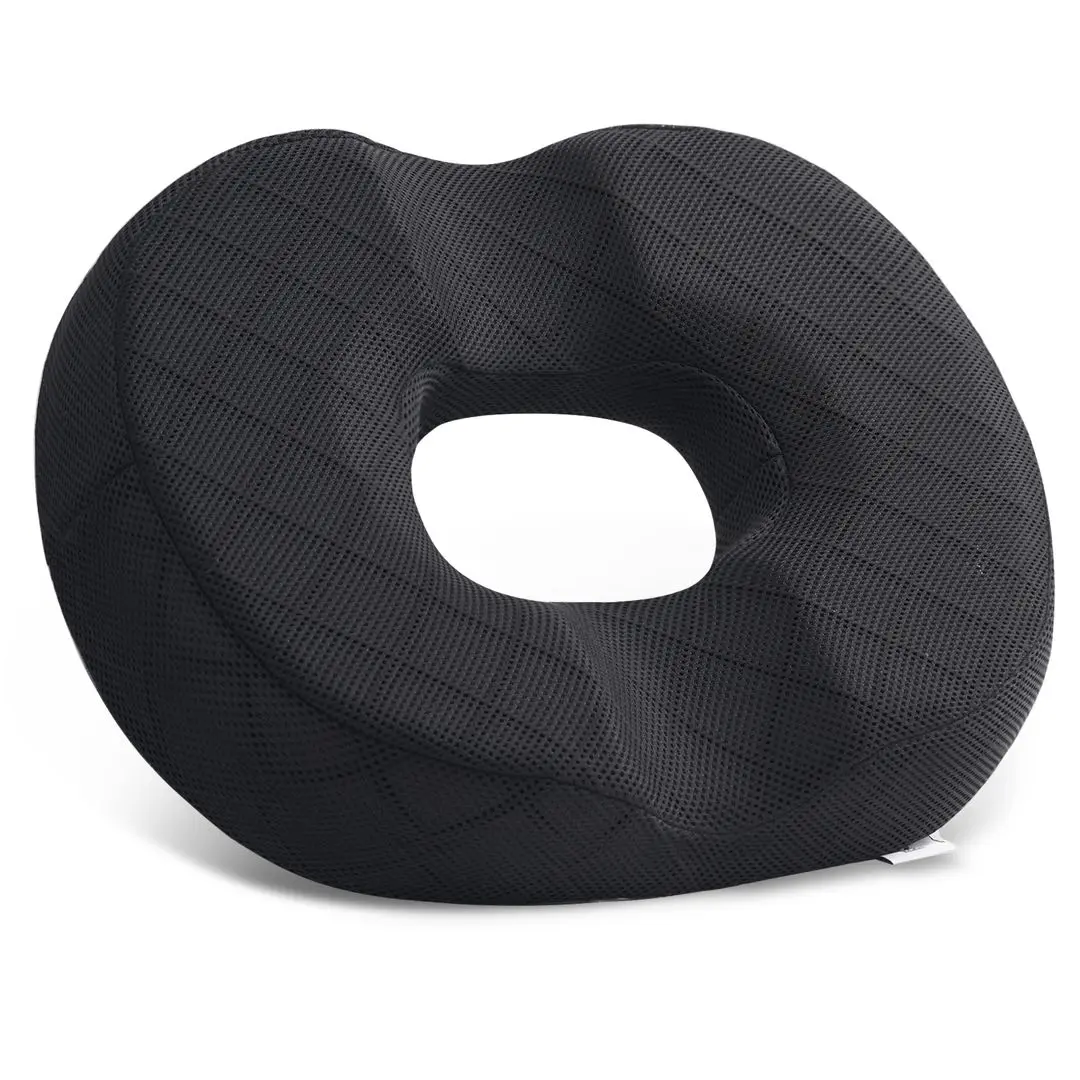 Memory Foam Donut Seat Cushion for Sitting Comfort, Pressure Reducing Chair Pad with Washable Cover, Ergonomic Support Pillow for Office Chair, Car Seat, Travel & Daily Use