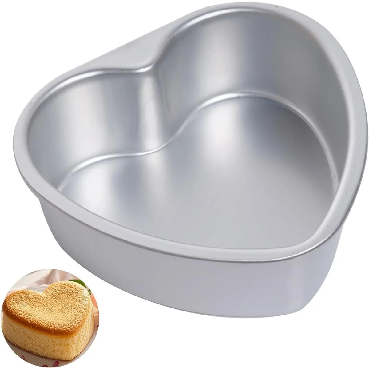 6 Inch Heart Shaped Cake Pans, Set of 1 Non-stick Aluminum Heart Cake Pans Baking Tins for Birthday Wedding Cake Molds Kitchenware Bakeware