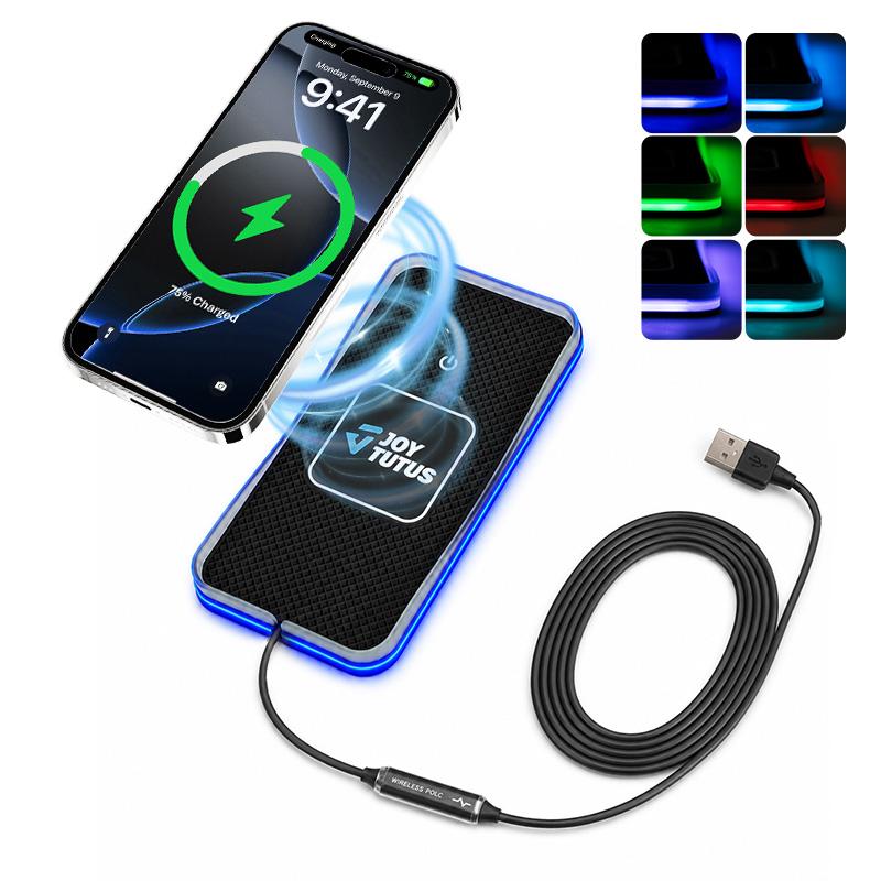 Joytutus 15W Super Fast Wireless Smartphone Charger Pad - Car Gadget with Non-Slip Rubber Base, Hands-Free Mount, Fast Charging Solution, Auto Accessories, Vehicle Accessory for Cars, Trucks