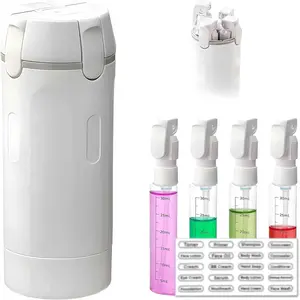 4-in-1 Travel Dispenser Bottles, 2026 New Version 4-in-1 Refillable Travel Dispenser Bottles, 4 Pack 30ML Travel Bottles for Toiletries, Portable Travel Containers for Shampoo, Lightweight