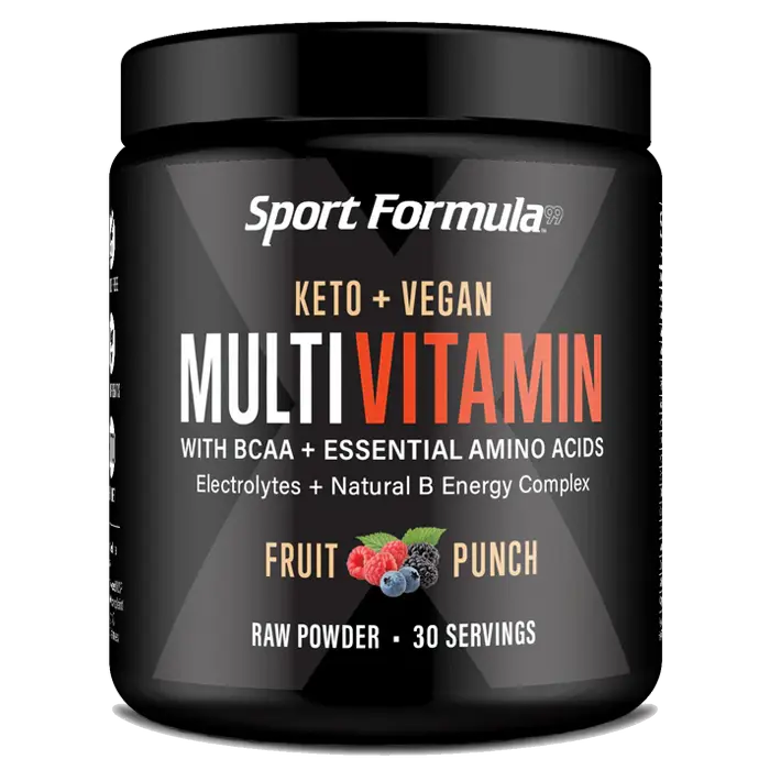 Sport Formula 99 Multivitamin Powder Tub – 30 Cold-Processed Raw Servings (1-Month Supply), Keto-Friendly, Vegan Powder Vitamins, Multivitamin Powder for Men & Women, Vitamin Powder for Water with BCAAs, Electrolytes & Antioxidants – Fruit Punch Flavor