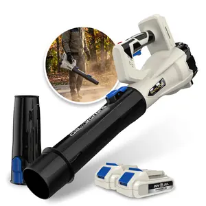 20-Volt ECOSHARP Cordless X20 Compact Leaf Blower | 400 CFM | W/ 2 x 2000 mAh Batteries (2.0-Amp) + Charger