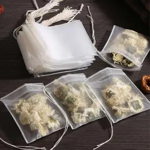 Disposable Tea Bag, 100pcs Tea Infuser Bag with Drawstring, Spice Filter Bag, Tea Food Strainer Bag for Home Kitchen, Household Kitchen Products, Tea Making Tools, Kitchenware