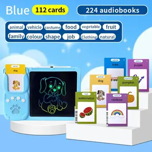 Kids LCD Writing Tablet with Learning Flash Cards, USB Rechargeable Doodle Board, Interactive Drawing Pad Educational Toy for Kids