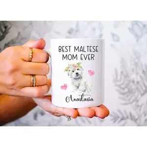 Custom Maltese Mug, Maltese Mom Mug, Maltese Mom Gift, Personalized Maltese Mug