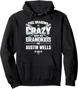 Grandma Crazy for Austin Wells New York Baseball MLBPA Pullover Hoodie