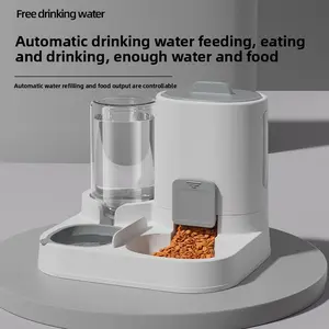 Automatic Pet Feeder and Waterer Combo Bowl, Automatic Water Refilling, Large Capacity Dog Food and Water Dispenser, Anti-Tip Cat Dish for Cats and Dogs, Feeding Supplies