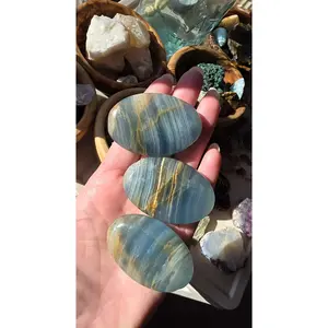 Blue Onyx Palm Stone Blue Onyx Palm Stone