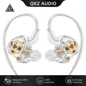2025 QKZ ENZO Wired HiFi Earbuds – Noise-Cancelling Gaming Headset with Microphone, 8D Stereo Sound for Sports/Gym, Bass-Boosted In-Ear Headphones