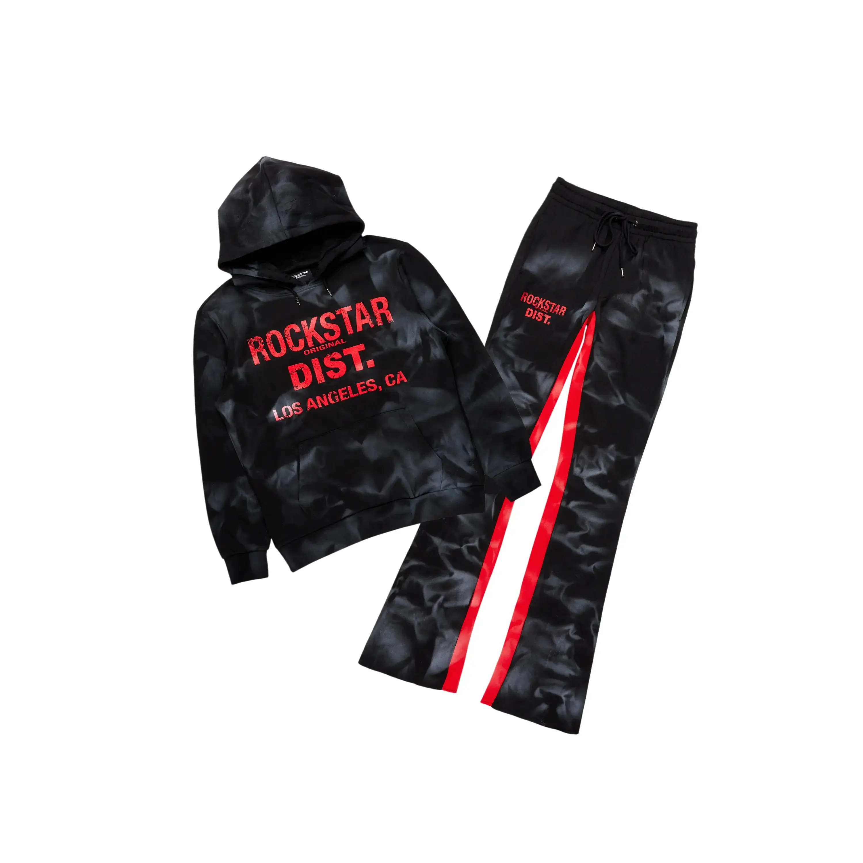 Nelly Black/Red Hoodie/Baggy Track Pant Set