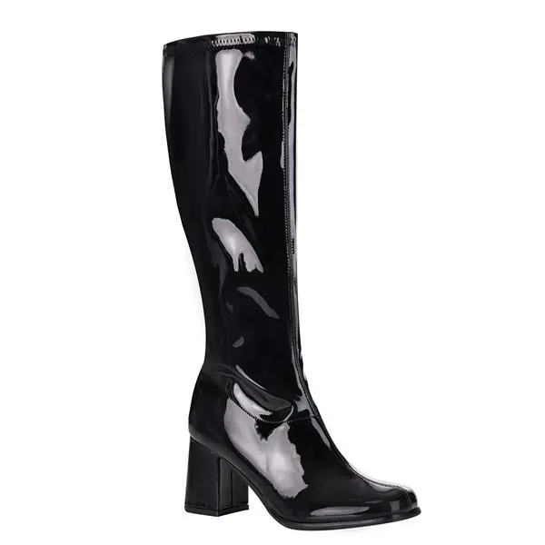 Women's Patent Black Gogo Costume Boots