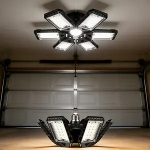 ISUNMEA LED Garage Lights Bulb 2 Pack 180W 18000LM 6500K Led Shop Light with 6 Plus 1 Deformable Panels Basement Barn Ceiling Lights for E26/E27