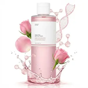 PDRN Pink Peptide Toner 250ml - Soothing Hydrating Essence with Rose PDRN & 5-Type Peptide Complex for Glass Skin Glow & Even Skin Tone Korean Skincare