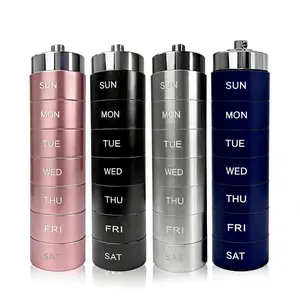7 Day Metal Travel Pill Organizer Stackable Vitamin Case Waterproof Daily Medicine Container for Fish Oil & Supplements Large Capacity Portable Pill Box Reliable Healthcare Aid
