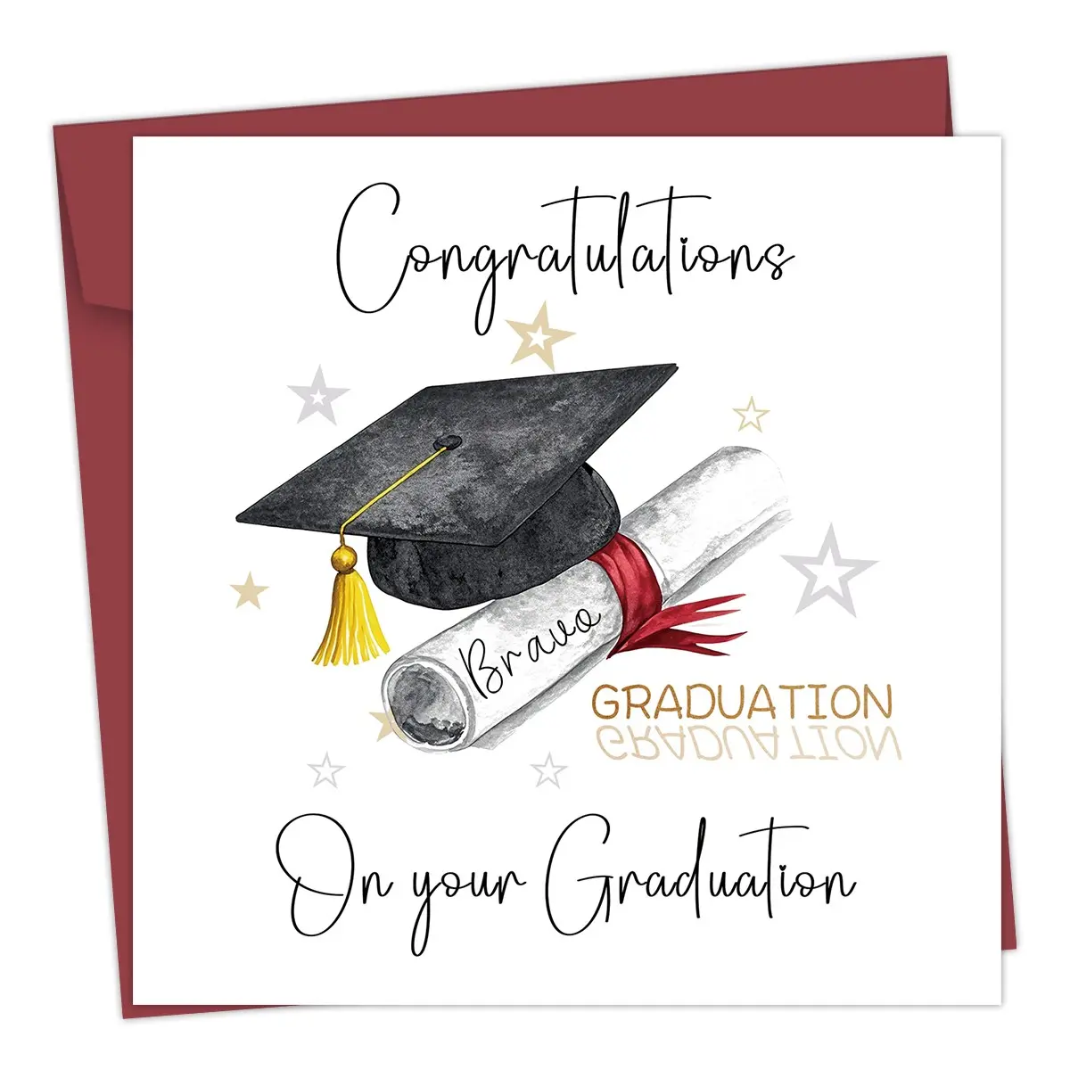 Graduation Congratulations Card, Graduation Gift Card for Men and Women, High School and College Graduation Cards, Suitable for Family and Friends, Congrats Graduation Message, Graduation Theme, Greeting Card
