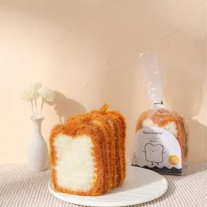 [3-Pack] Korean Imitation Bread Dish Towels, Polyester Dish Cloths, Non-Scratch Cleaning Cloths, Kitchen Rags