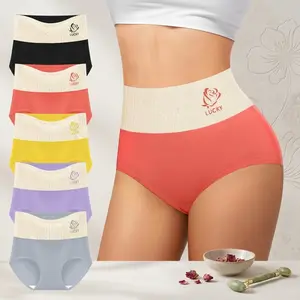 Women's High Waisted Cotton Underwear 5-Pack - Underwear for Women, Tummy Control, Soft Stretch, Full Coverage Briefs, Breathable Everyday Essential Ladies Intimates