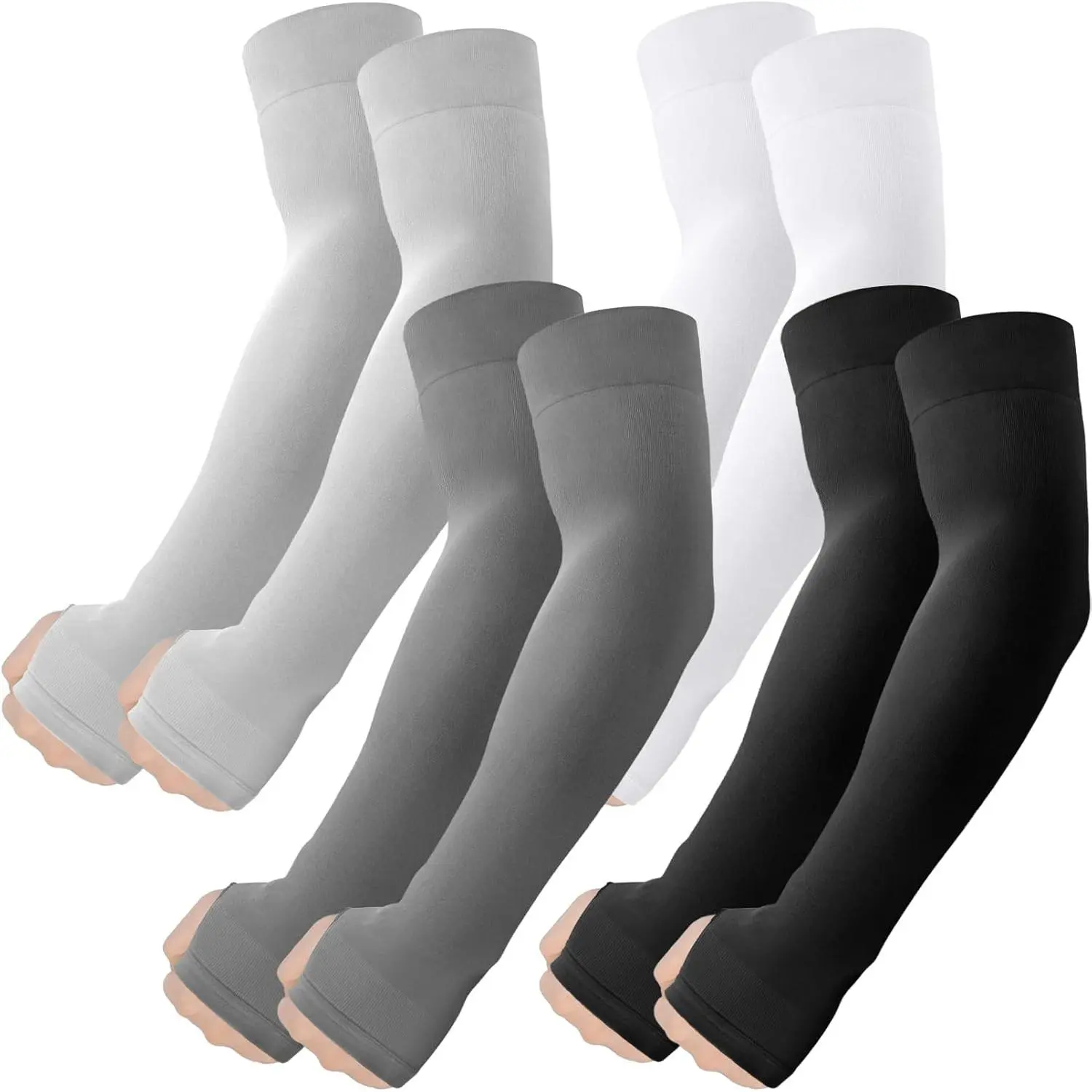 H-58 Cooling UV Sun Protection Compression Arm Sleeves with Thumb Hole, Tattoo Cover Up for Men/Women, Ideal for Volleyball, Baseball, Forearm Support, Daily Use, Clothes, Thumb Hole Fit, Cooling Upf50+, Casual, Unisex, Forearm Sleeve, Universal Fit
